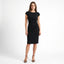 Women’s Ruched Waist Midi Dress with Short Sleeves