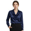 Women’s Satin Cowl Neck Long Sleeve Blouse