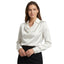 Women’s Satin Cowl Neck Long Sleeve Blouse