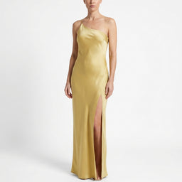 Women’s Satin Evening Maxi Dress with Open Back