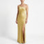 Women’s Satin Evening Maxi Dress with Open Back