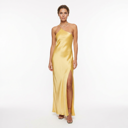 Women’s Satin Evening Maxi Dress with Open Back
