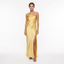 Women’s Satin Evening Maxi Dress with Open Back