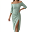 Women’s Shimmer Wrap-Effect Off-Shoulder Midi Dress