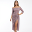 Women’s Shimmer Wrap-Effect Off-Shoulder Midi Dress