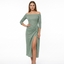 Women’s Shimmer Wrap-Effect Off-Shoulder Midi Dress