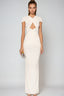 Women’s Short-Sleeve Front-Cut Maxi Dress