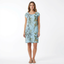 Women’s Short Sleeve Printed Shift Dress with Pockets