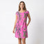 Women’s Short Sleeve Printed Shift Dress with Pockets