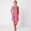 Women’s Short Sleeve Printed Shift Dress with Pockets