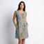 Women’s Short Sleeve Printed Shift Dress with Pockets