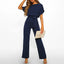 Women’s Short Sleeve Wide-Leg Jumpsuit