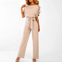 Women’s Short Sleeve Wide-Leg Jumpsuit