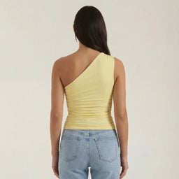 Women’s Sleeveless Asymmetrical Neck Top