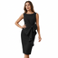 Women’s Sleeveless Draped Bow Midi Dress