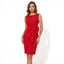 Women’s Sleeveless Draped Bow Midi Dress