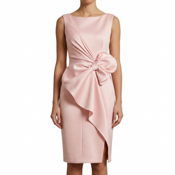 Women’s Sleeveless Draped Bow Midi Dress