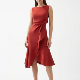 Women’s Sleeveless Draped Midi Dress