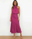 Women’s Sleeveless Halter Neck Midi Dress
