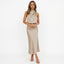 Women’s Sleeveless Halter Neck Midi Dress