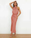 Women’s Sleeveless Halter Neck Midi Dress