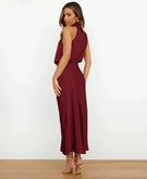 Women’s Sleeveless Halter Neck Midi Dress