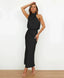 Women’s Sleeveless Halter Neck Midi Dress
