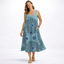 Women’s Sleeveless Midi Dress with Ornamental Pattern