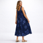 Women’s Sleeveless Midi Dress with Ornamental Pattern