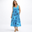 Women’s Sleeveless Midi Dress with Ornamental Pattern