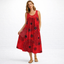 Women’s Sleeveless Midi Dress with Ornamental Pattern