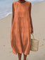 Women’s Sleeveless Midi Dress with Pockets