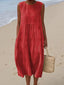 Women’s Sleeveless Midi Dress with Pockets