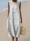 Women’s Sleeveless Midi Dress with Pockets