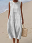 Women’s Sleeveless Midi Dress with Pockets