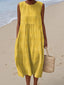 Women’s Sleeveless Midi Dress with Pockets