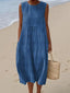 Women’s Sleeveless Midi Dress with Pockets
