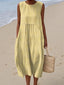 Women’s Sleeveless Midi Dress with Pockets