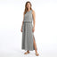 Women’s Sleeveless Round Neck Maxi Dress with Side Slit