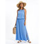 Women’s Sleeveless Round Neck Maxi Dress with Side Slit
