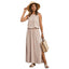 Women’s Sleeveless Round Neck Maxi Dress with Side Slit