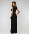 Women’s Sleeveless Round Neck Wide-Leg Jumpsuit