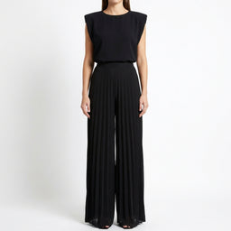 Women’s Sleeveless Top and Pleated Wide-Leg Pants Set