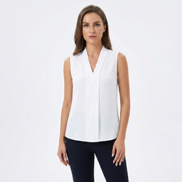 Women’s Sleeveless V-Neck Blouse
