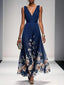 Women’s Sleeveless V-Neck Maxi Dress with Flowing Skirt