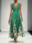 Women’s Sleeveless V-Neck Maxi Dress with Flowing Skirt