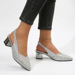Women’s Slingback Pointed-Toe Block Heels
