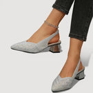 Women’s Slingback Pointed-Toe Block Heels