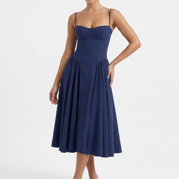Women’s Spaghetti Strap Fit & Flare Midi Dress