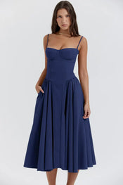 Women’s Spaghetti Strap Fit & Flare Midi Dress